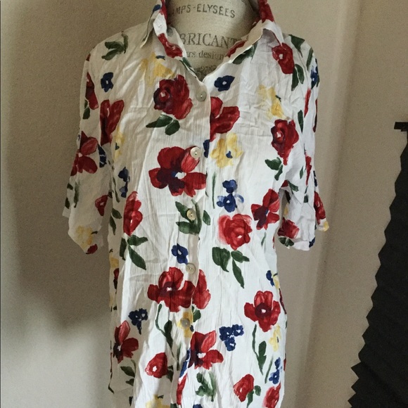 Women’s floral top vintage large/ XL shirt - Picture 2 of 2